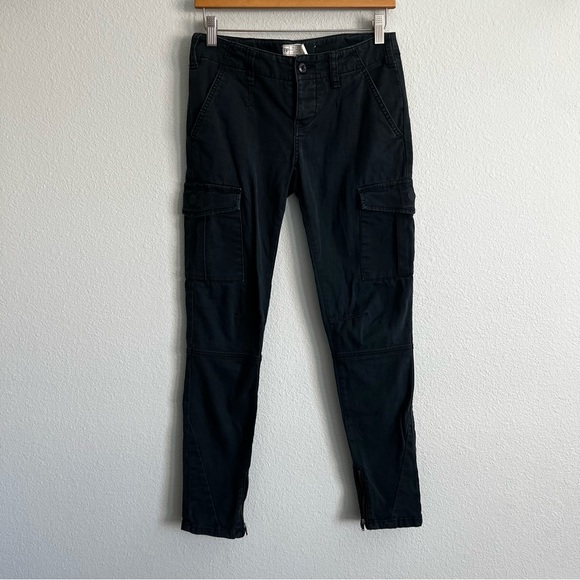 Free People Black Military Skinny Leg Cargo Pants. Size 26 - Picture 2 of 7